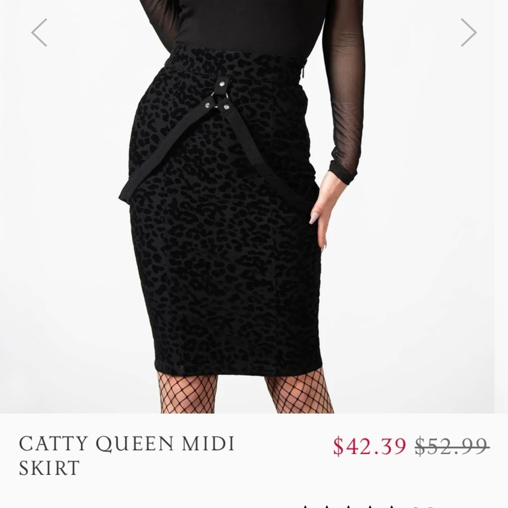 NWT Killstar XL Catty Queen Midi Skirt